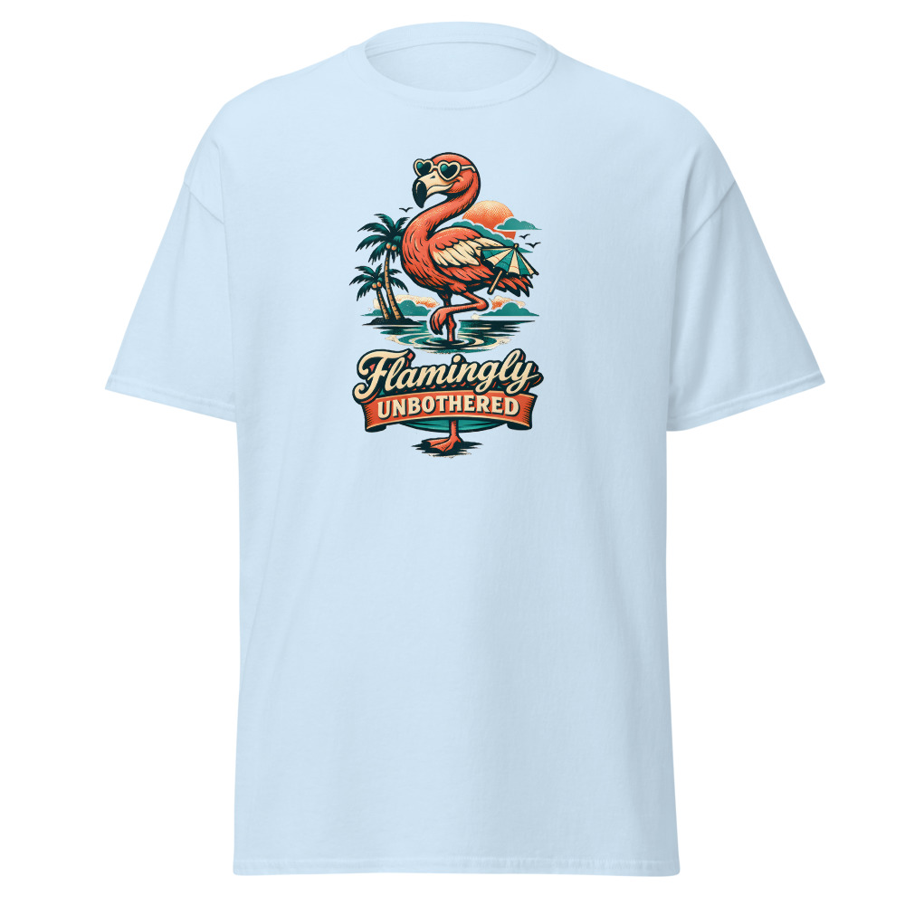Funny Flamingo T-Shirt | Flamingly Unbothered Retro Summer Tee - Image 6