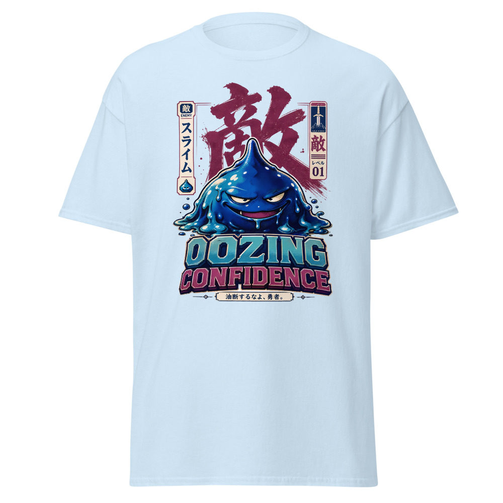 Retro Slime Monster T-Shirt | Oozing Confidence Japanese Kanji Gamer Tee - Image 6