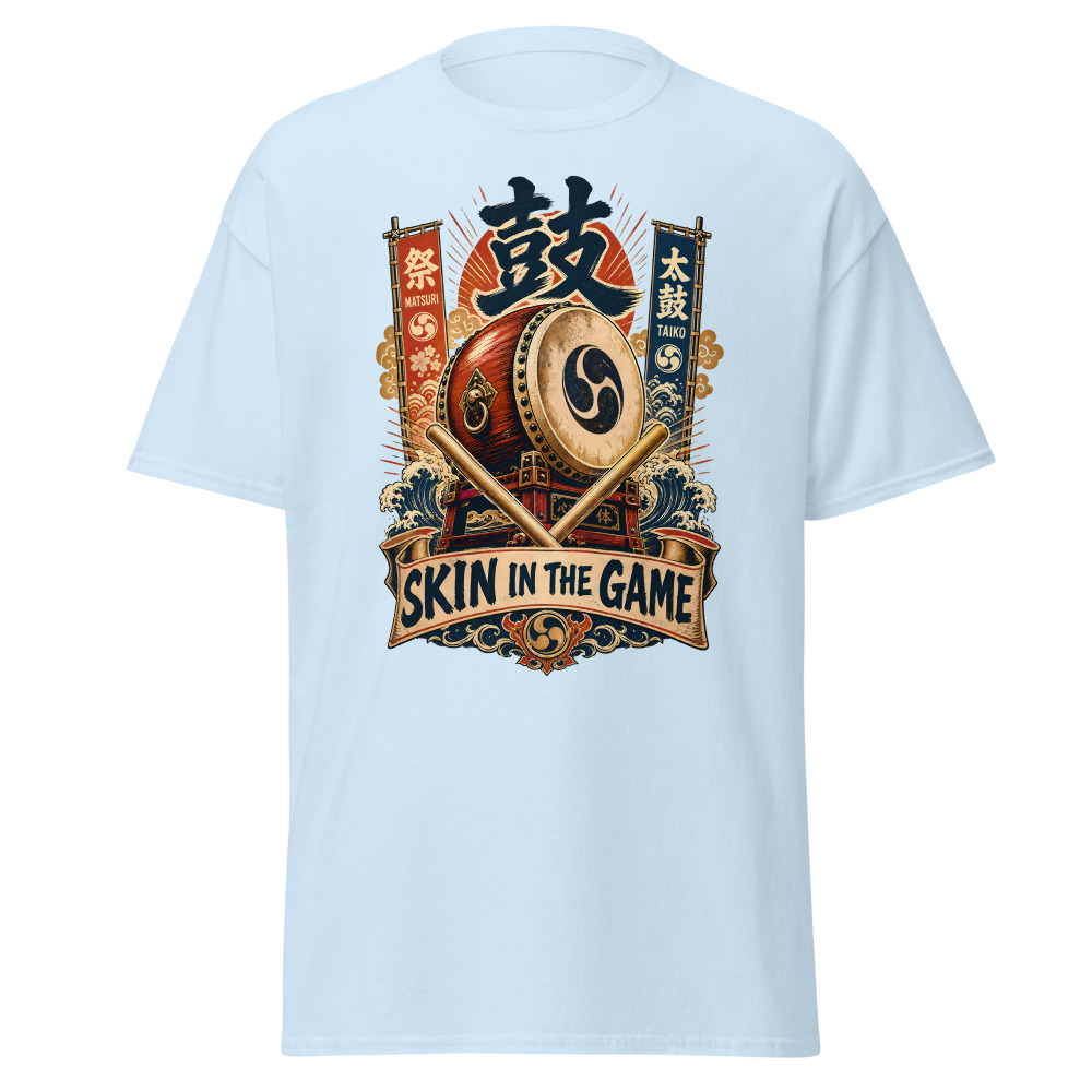 Funny Taiko Drum T-Shirt | Skin in the Game Japanese Kanji Festival Tee - Image 6