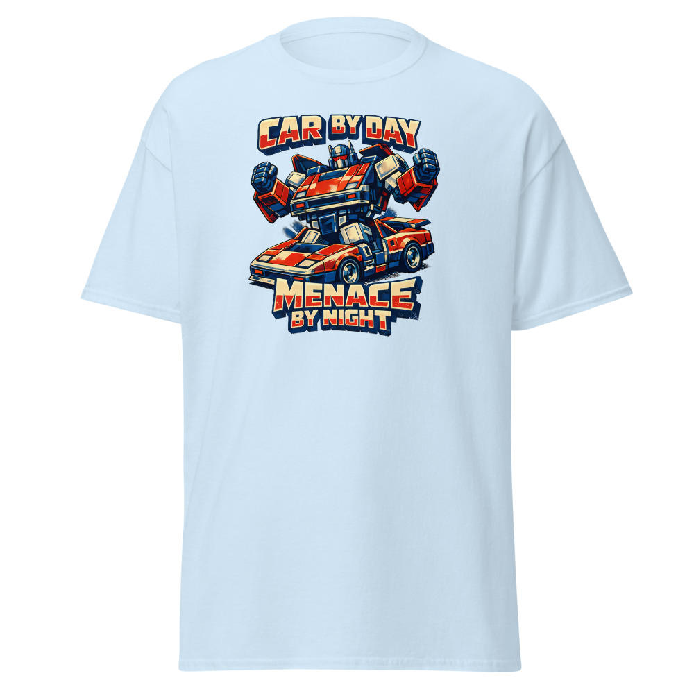 Retro Robot Toy T-Shirt | Car by Day Menace by Night 80s Sci-Fi Tee - Image 6