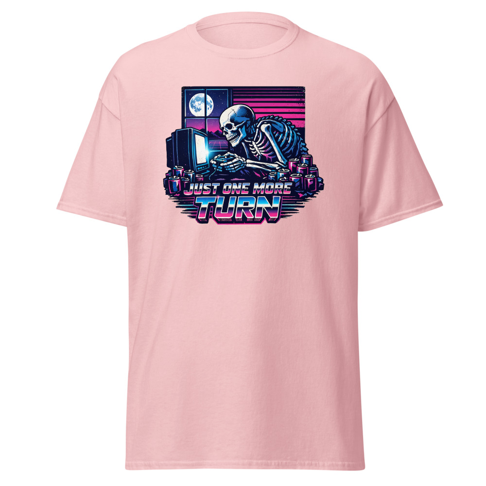 Funny Gamer T-Shirt | Just One More Turn Retro Synthwave Gaming Tee - Image 7