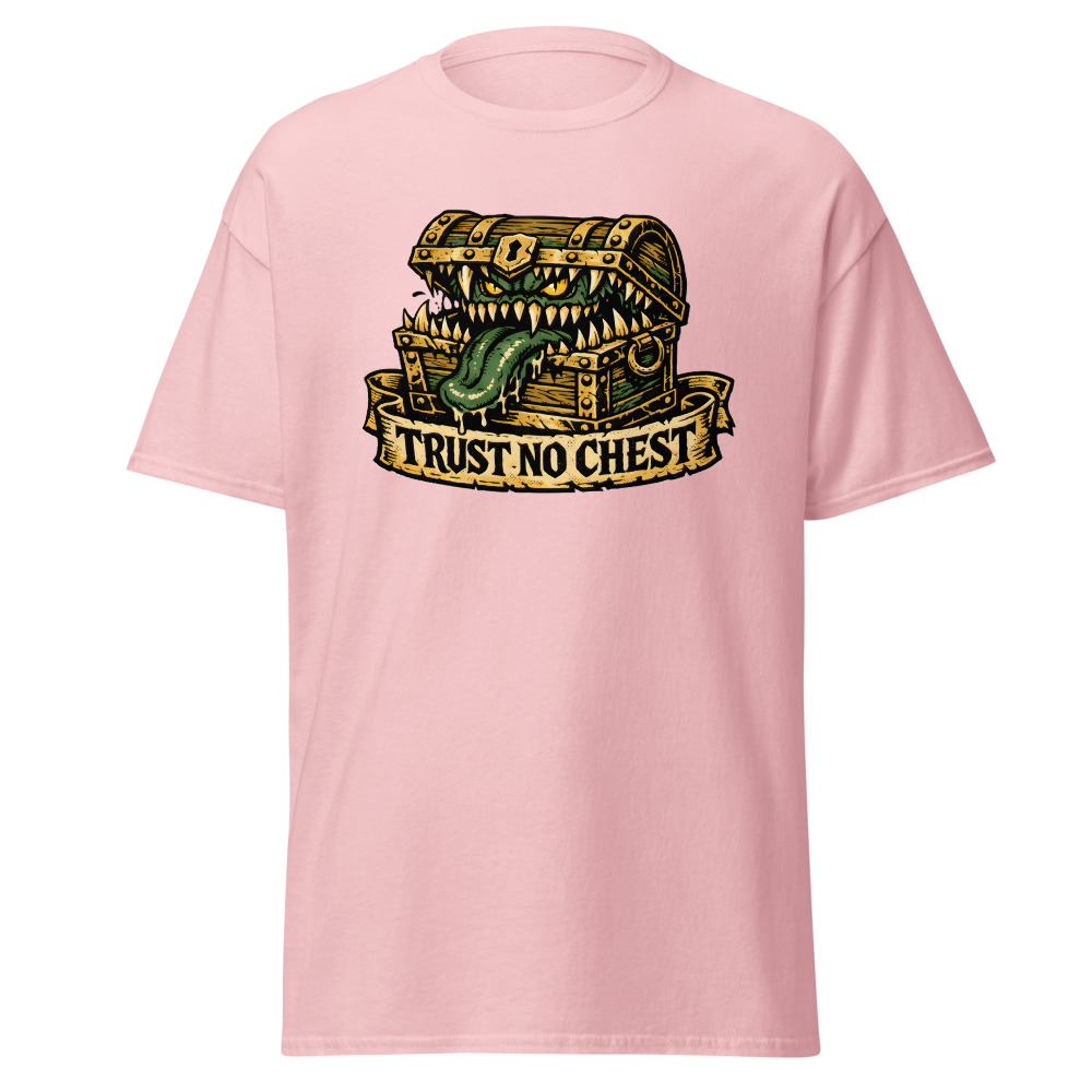 Funny Mimic T-Shirt | Trust No Chest Retro Dark Fantasy Tattoo Tee - Image 7