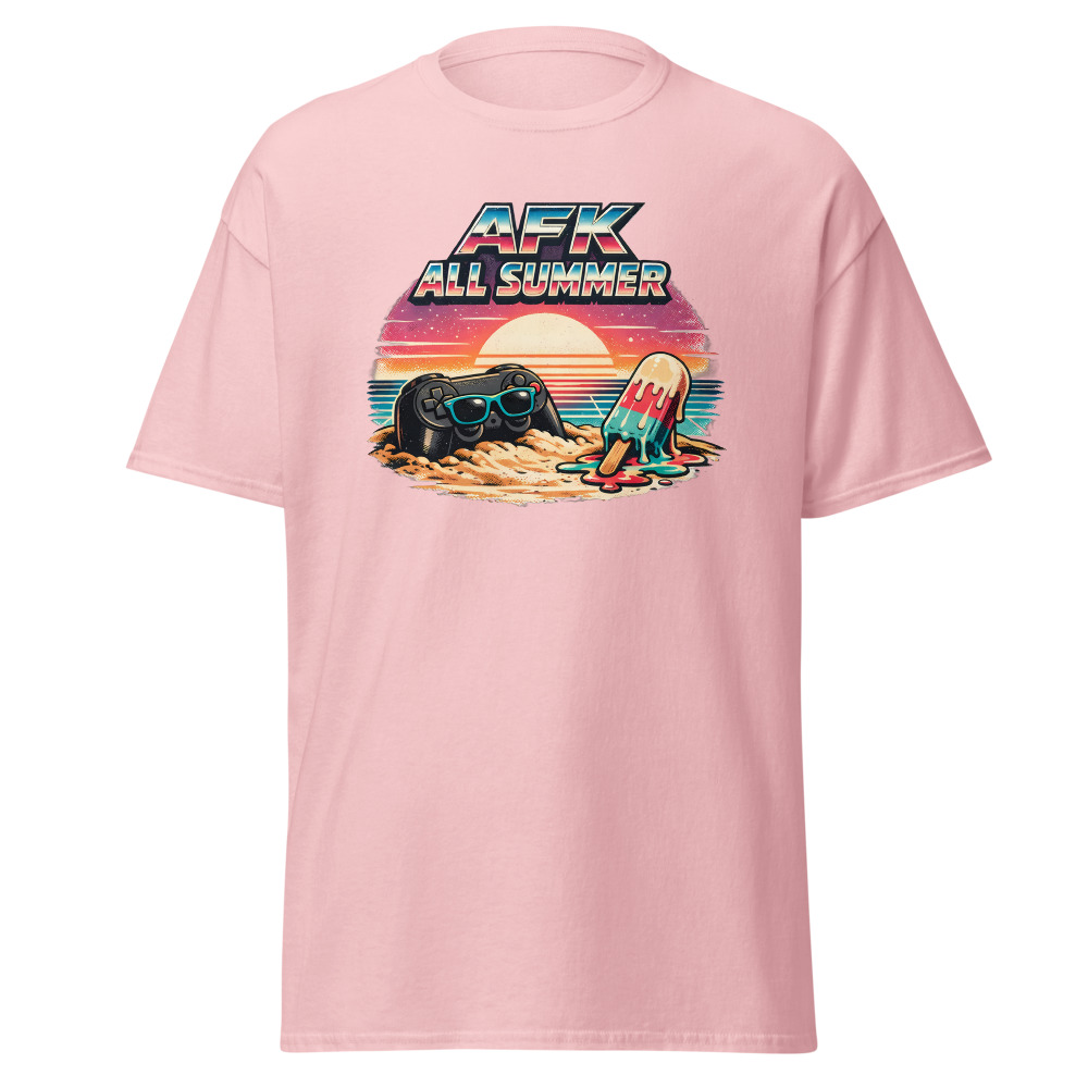 Funny Gamer T-Shirt | AFK All Summer Retro Synthwave Gaming Tee - Image 7