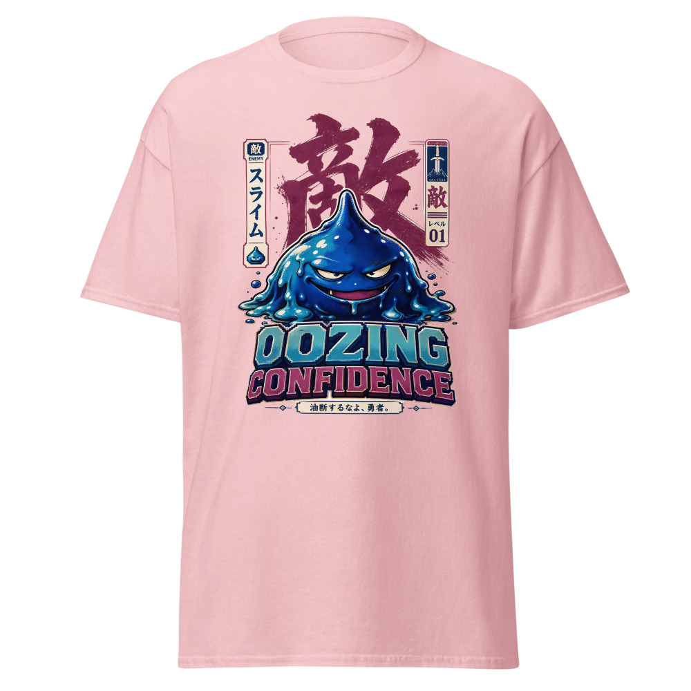 Retro Slime Monster T-Shirt | Oozing Confidence Japanese Kanji Gamer Tee - Image 7