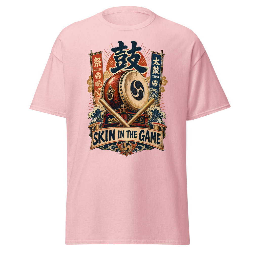 Funny Taiko Drum T-Shirt | Skin in the Game Japanese Kanji Festival Tee - Image 7