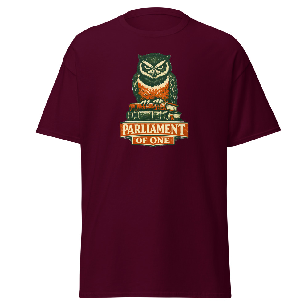 Funny Owl T-Shirt | Parliament of One Vintage Woodcut Bird Tee - Image 8