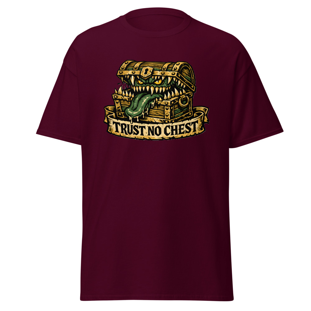 Funny Mimic T-Shirt | Trust No Chest Retro Dark Fantasy Tattoo Tee - Image 8