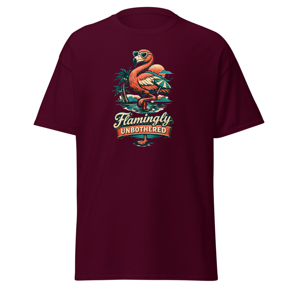 Funny Flamingo T-Shirt | Flamingly Unbothered Retro Summer Tee - Image 8