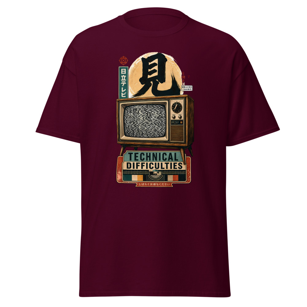 Retro TV T-Shirt | Technical Difficulties Japanese Kanji Streetwear Tee - Image 8