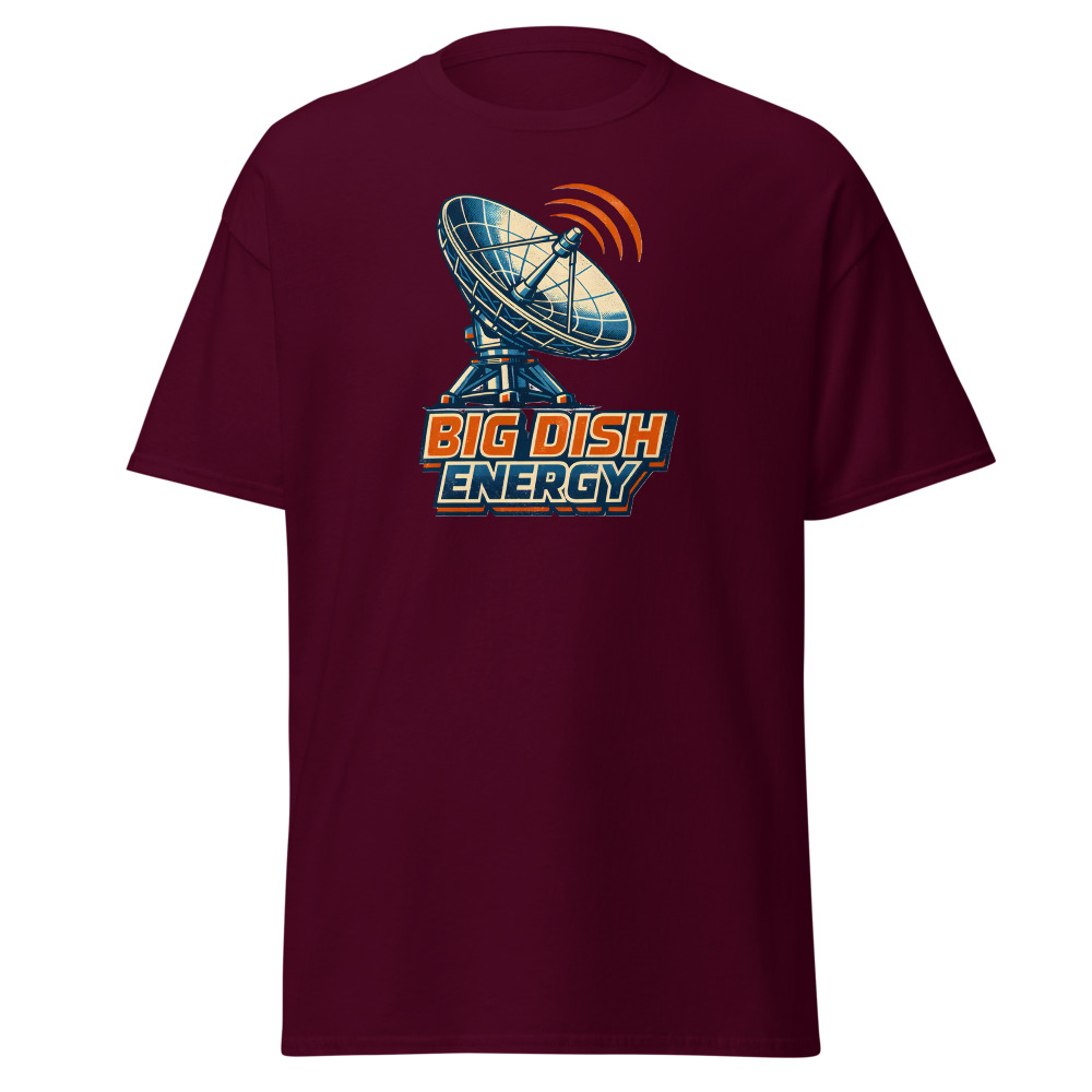 Funny Satellite Dish T-Shirt | Big Dish Energy Retro 80s TV Tee - Image 8