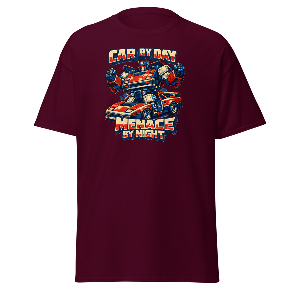 Retro Robot Toy T-Shirt | Car by Day Menace by Night 80s Sci-Fi Tee - Image 8