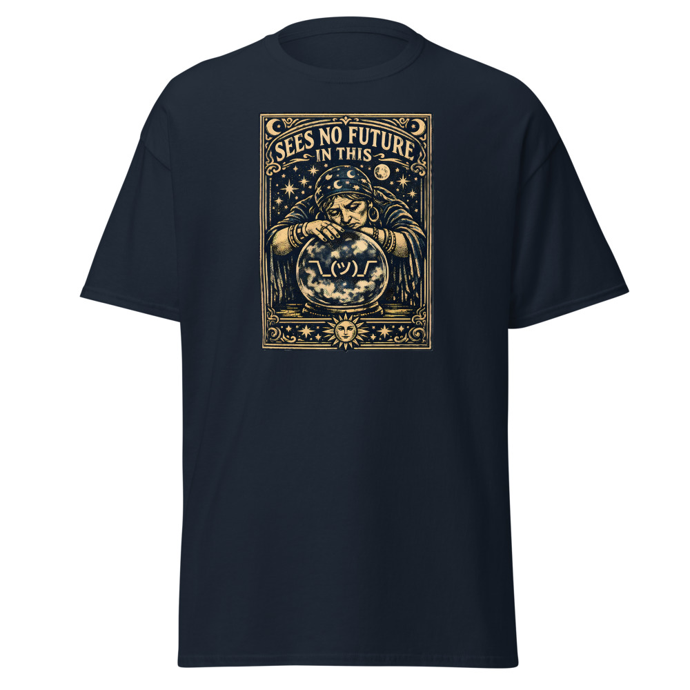 Funny Fortune Teller T-Shirt | Sees No Future in This Tarot Tee - Image 9