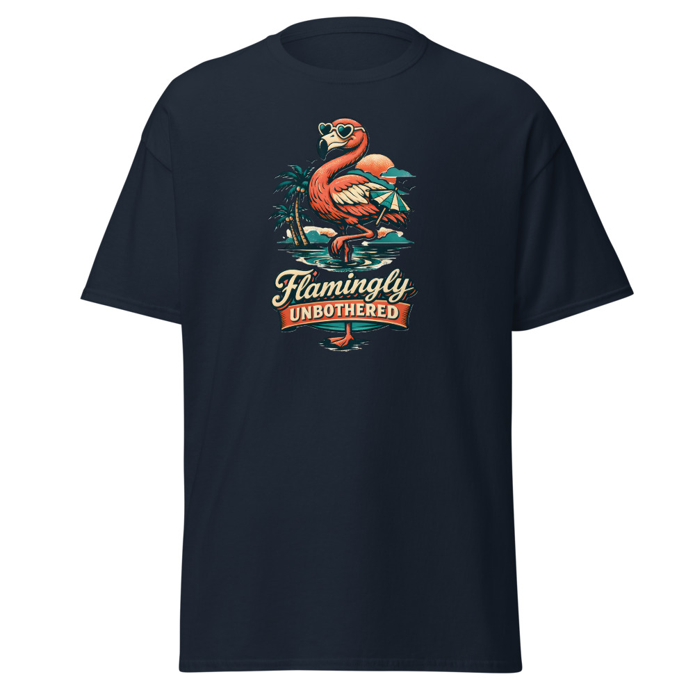 Funny Flamingo T-Shirt | Flamingly Unbothered Retro Summer Tee - Image 9