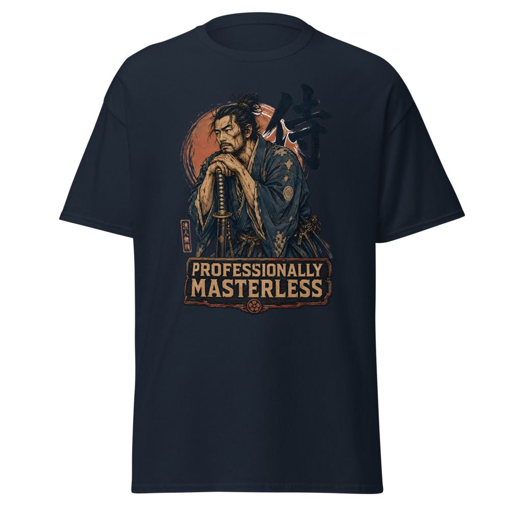 Funny Samurai T-Shirt | Professionally Masterless Ukiyo-e Ronin Tee - Image 9
