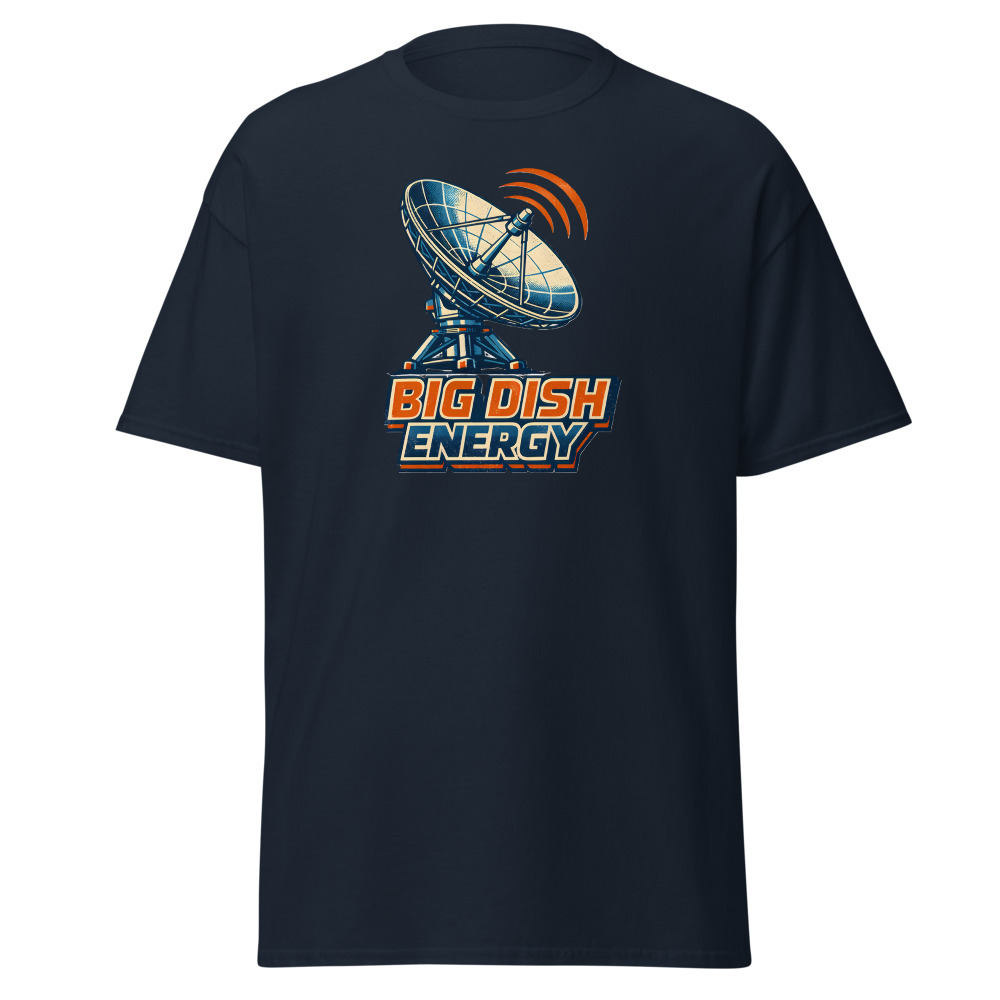 Funny Satellite Dish T-Shirt | Big Dish Energy Retro 80s TV Tee - Image 9