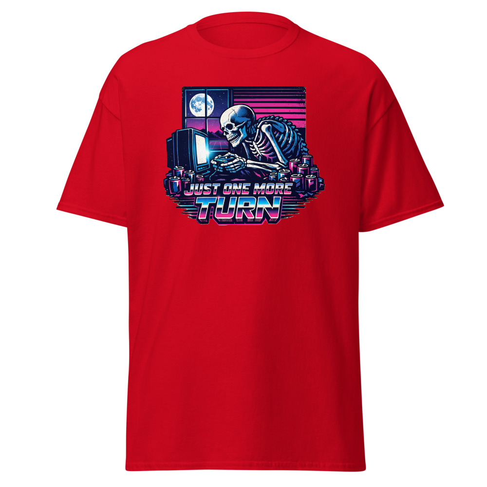 Funny Gamer T-Shirt | Just One More Turn Retro Synthwave Gaming Tee - Image 10