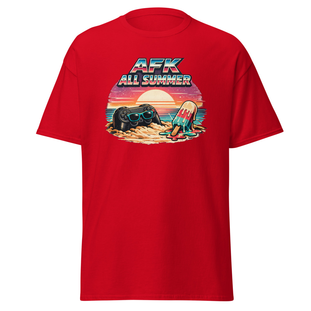 Funny Gamer T-Shirt | AFK All Summer Retro Synthwave Gaming Tee - Image 10