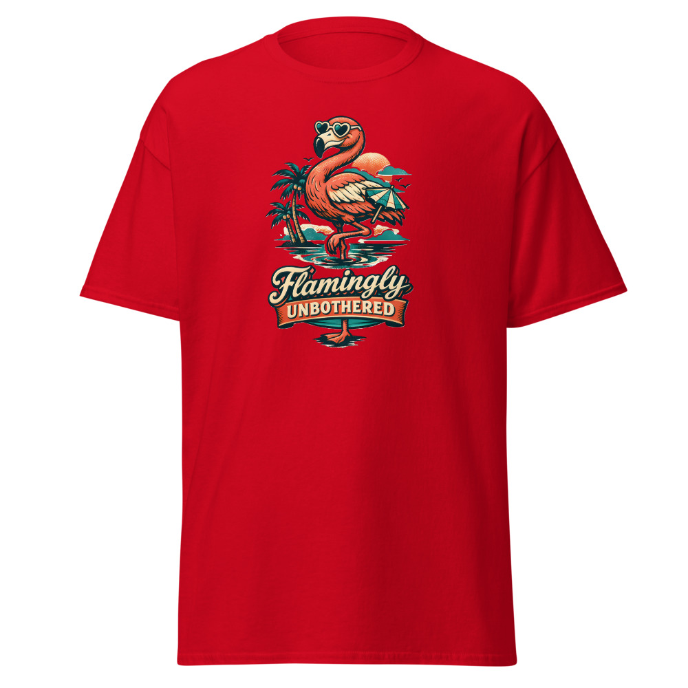 Funny Flamingo T-Shirt | Flamingly Unbothered Retro Summer Tee - Image 10