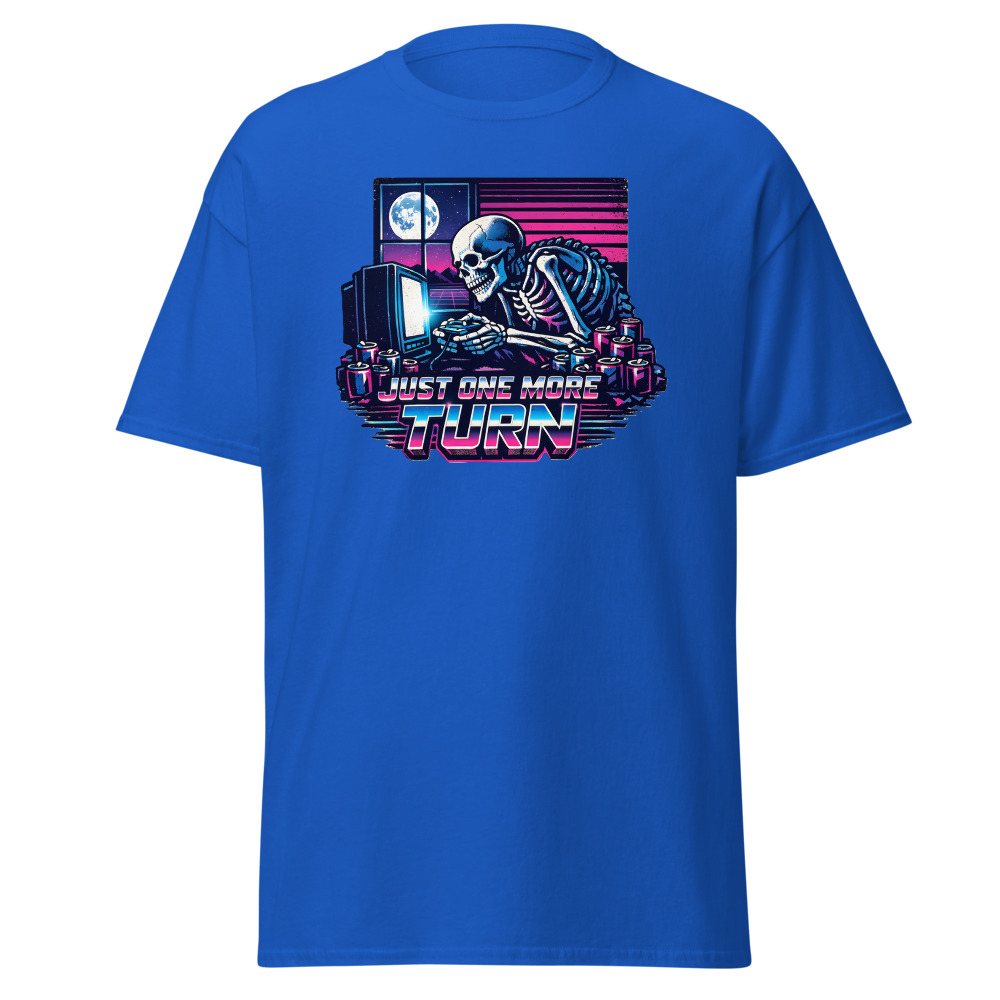 Funny Gamer T-Shirt | Just One More Turn Retro Synthwave Gaming Tee - Image 11