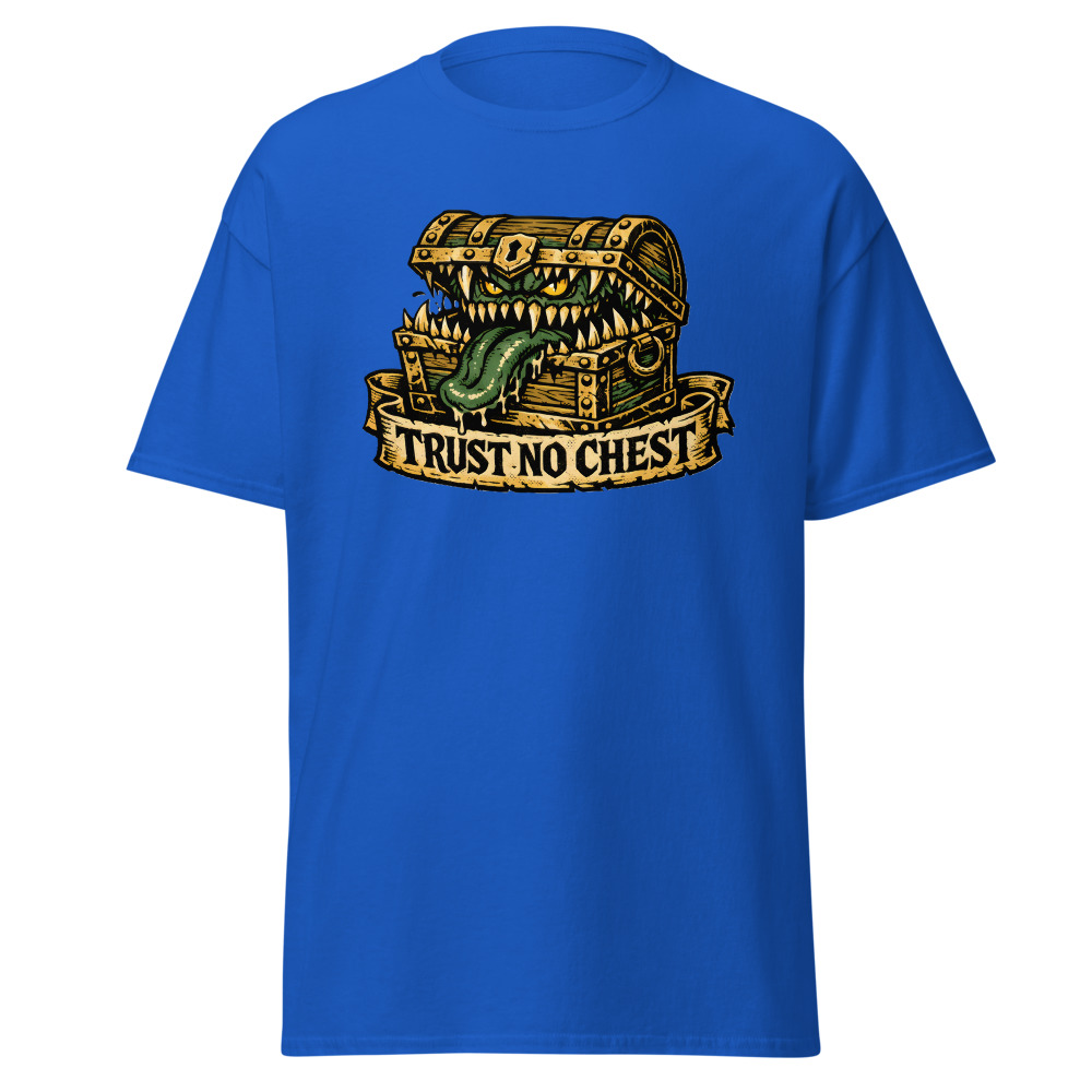 Funny Mimic T-Shirt | Trust No Chest Retro Dark Fantasy Tattoo Tee - Image 11