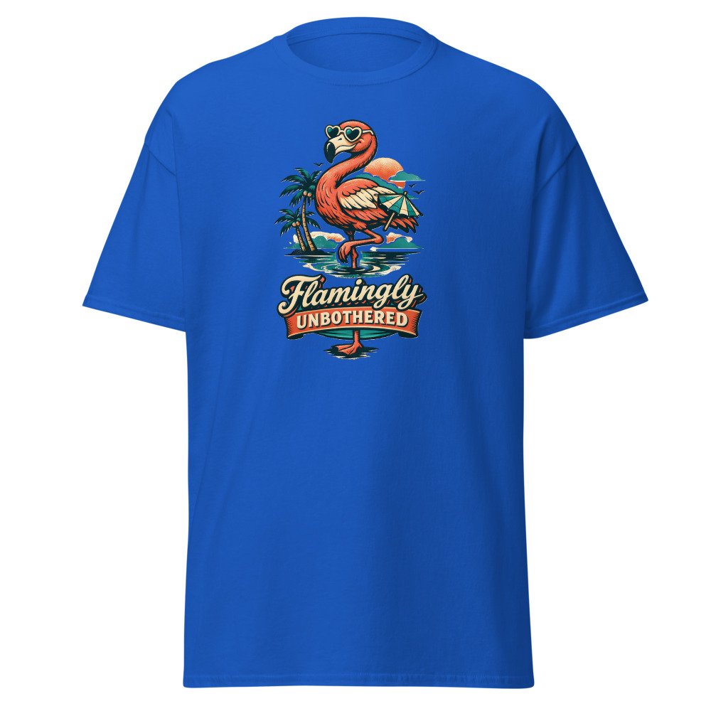 Funny Flamingo T-Shirt | Flamingly Unbothered Retro Summer Tee - Image 11