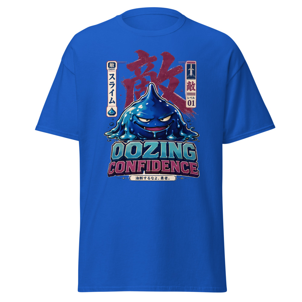 Retro Slime Monster T-Shirt | Oozing Confidence Japanese Kanji Gamer Tee - Image 11