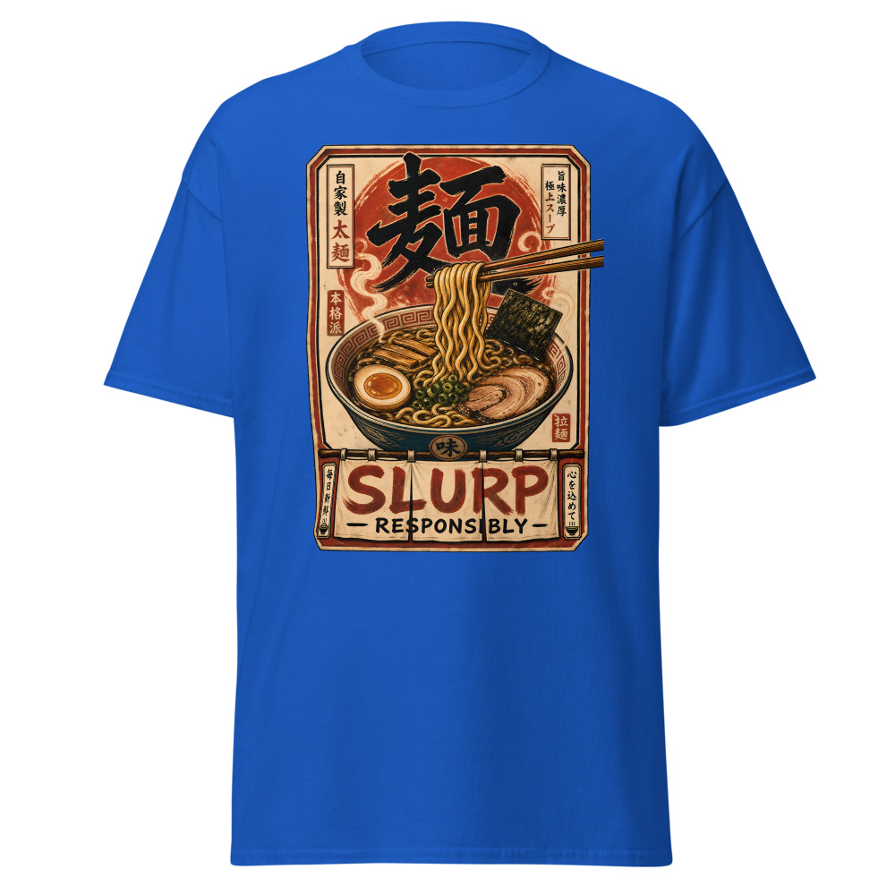 Funny Ramen T-Shirt | Slurp Responsibly Japanese Kanji Noodle Tee - Image 11
