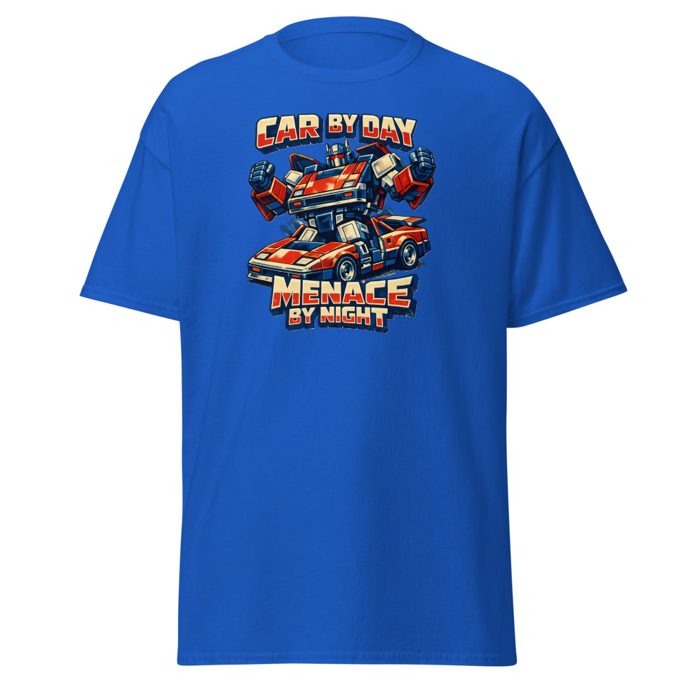 Retro Robot Toy T-Shirt | Car by Day Menace by Night 80s Sci-Fi Tee - Image 11
