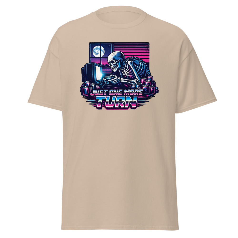 Funny Gamer T-Shirt | Just One More Turn Retro Synthwave Gaming Tee - Image 12
