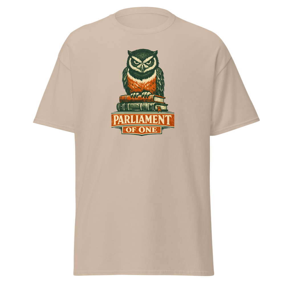 Funny Owl T-Shirt | Parliament of One Vintage Woodcut Bird Tee - Image 12