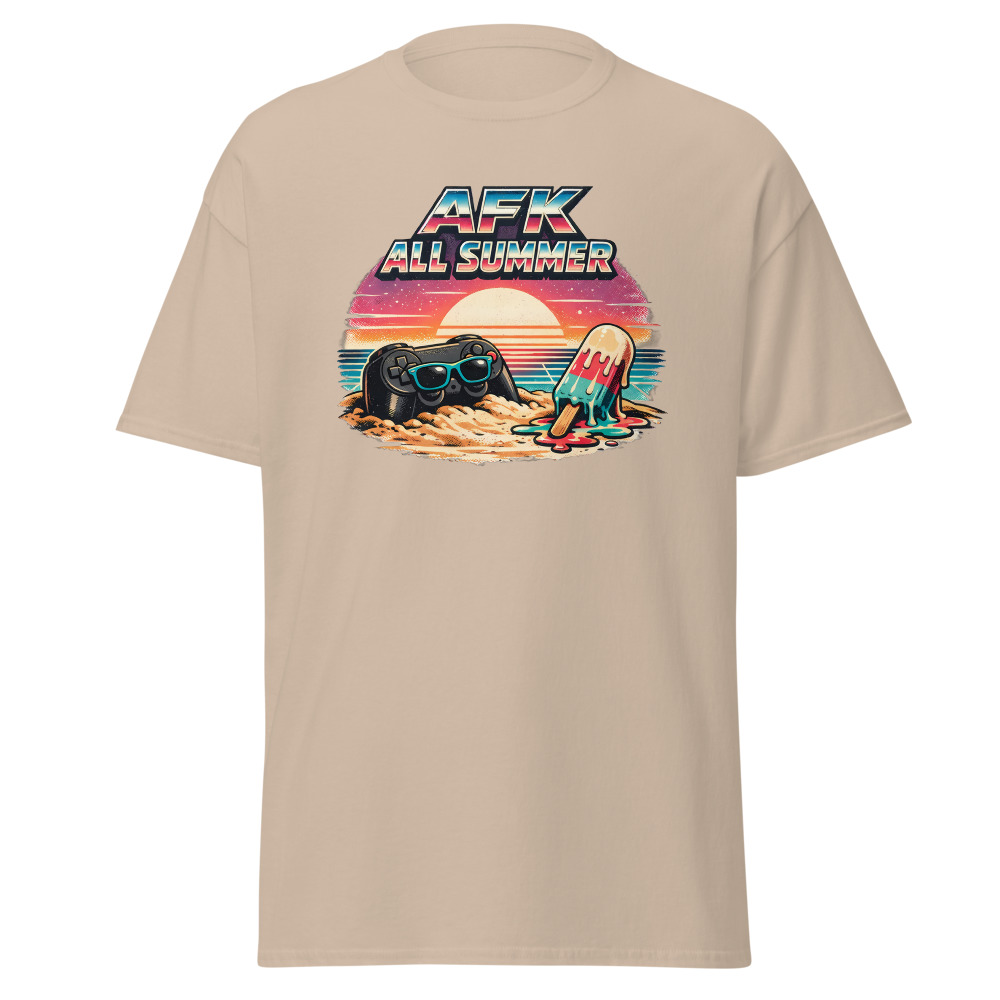 Funny Gamer T-Shirt | AFK All Summer Retro Synthwave Gaming Tee - Image 12
