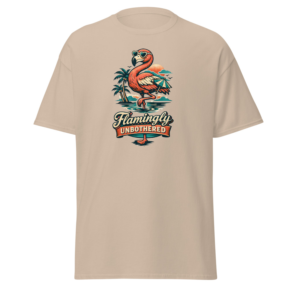 Funny Flamingo T-Shirt | Flamingly Unbothered Retro Summer Tee - Image 12