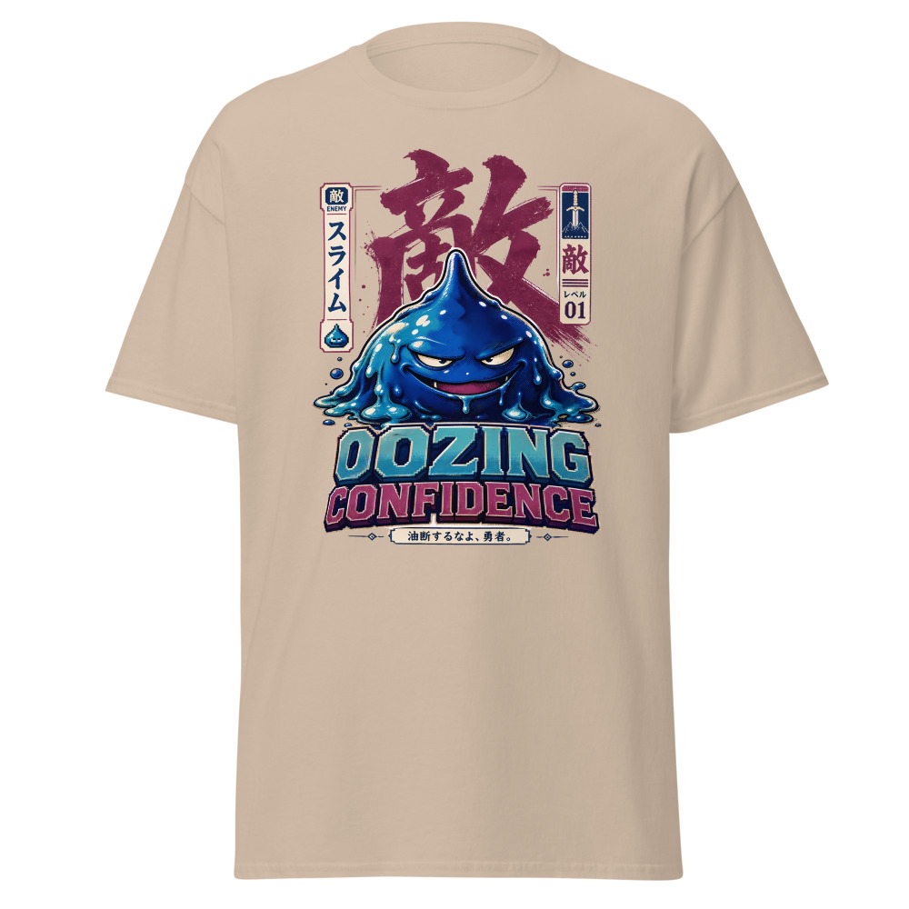 Retro Slime Monster T-Shirt | Oozing Confidence Japanese Kanji Gamer Tee - Image 12