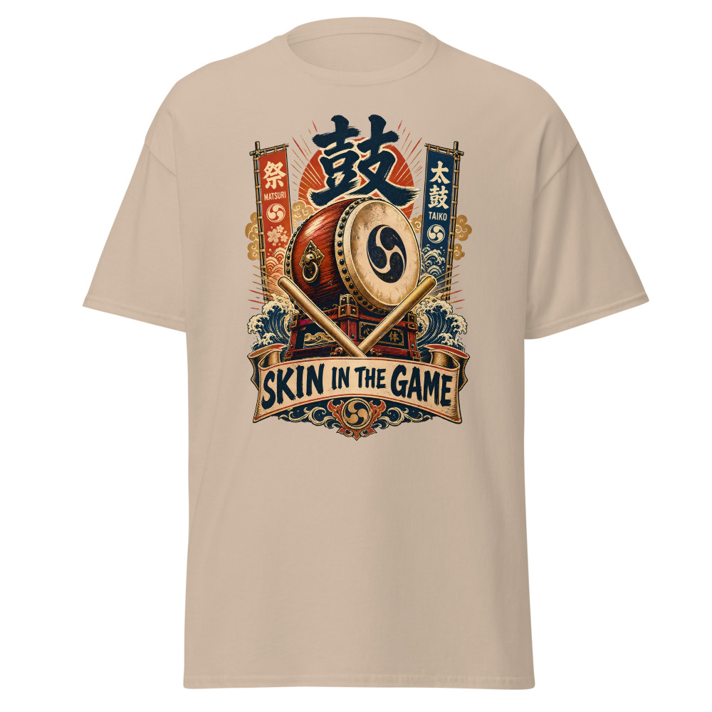 Funny Taiko Drum T-Shirt | Skin in the Game Japanese Kanji Festival Tee - Image 12