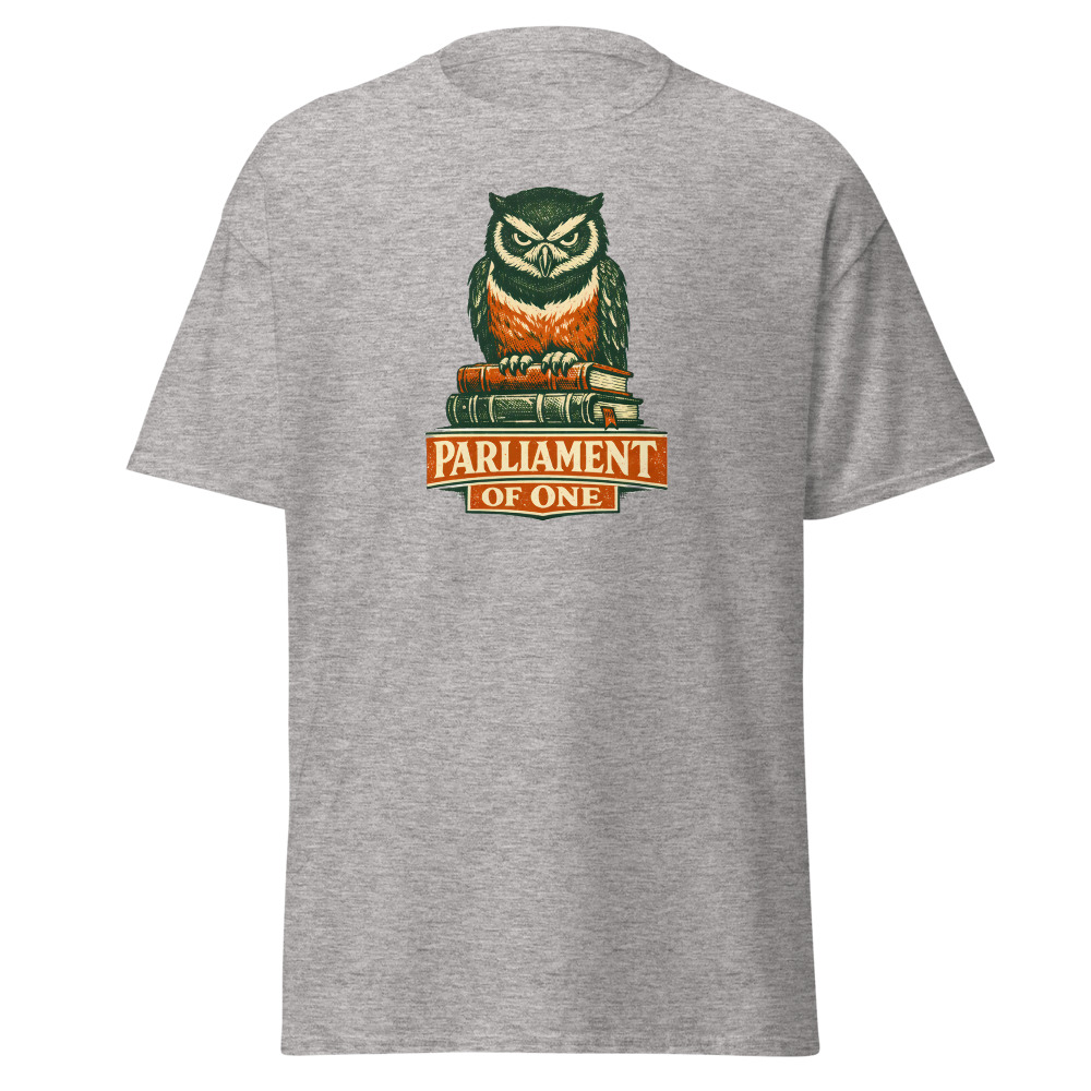 Funny Owl T-Shirt | Parliament of One Vintage Woodcut Bird Tee - Image 13