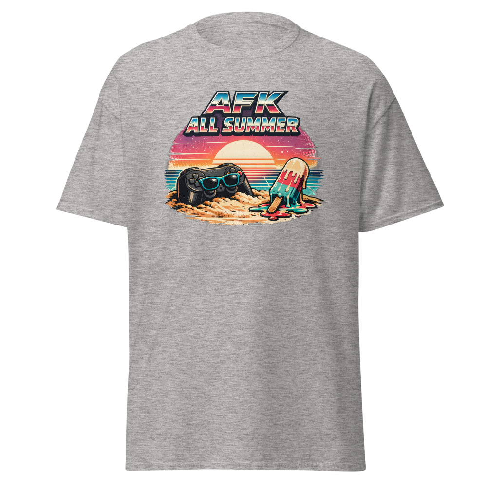 Funny Gamer T-Shirt | AFK All Summer Retro Synthwave Gaming Tee - Image 13