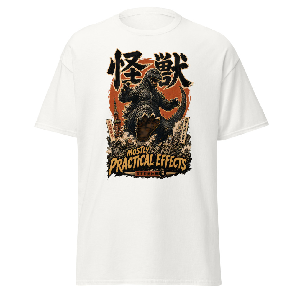 Retro Kaiju Monster T-Shirt | Mostly Practical Effects Japanese Tee - Image 2
