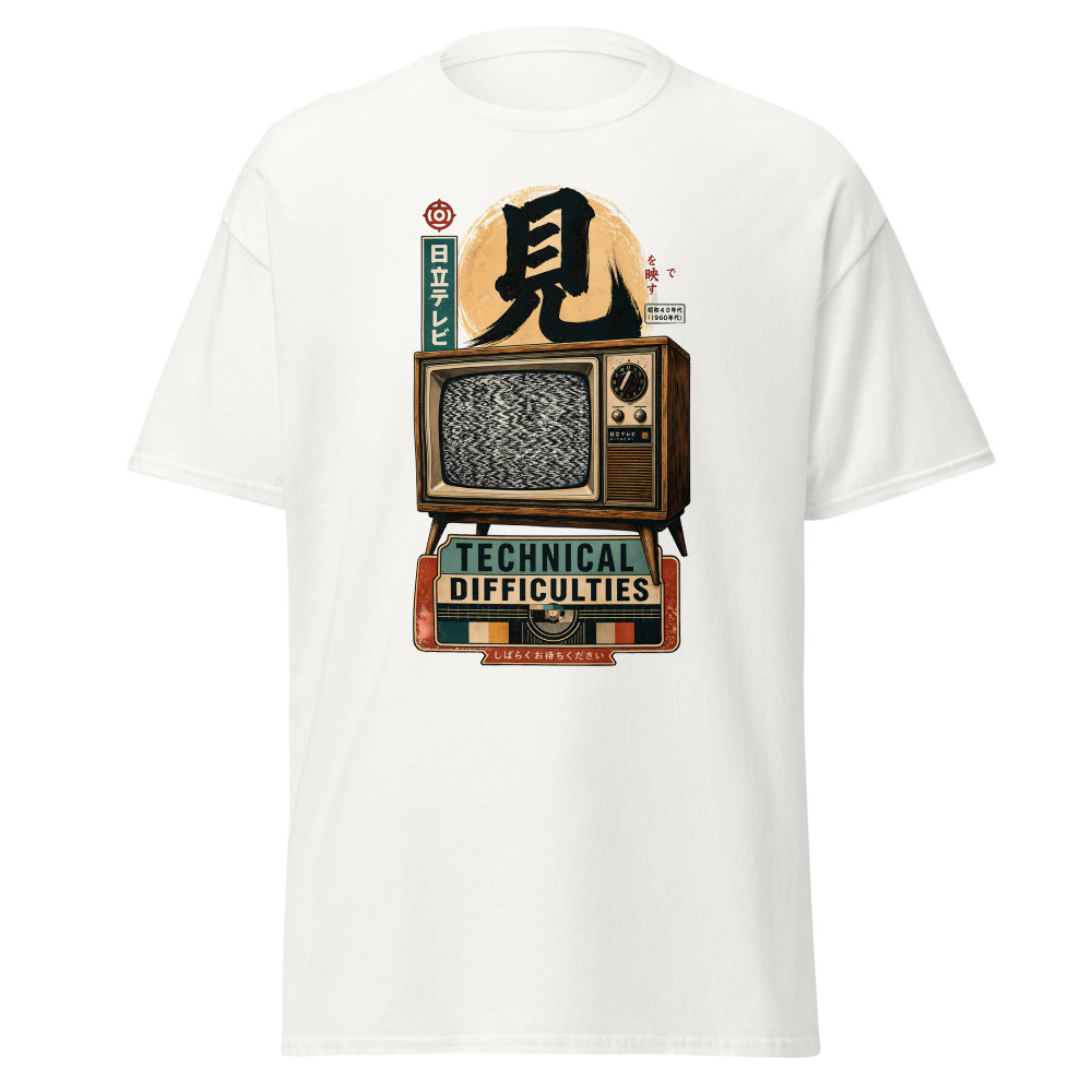 Retro TV T-Shirt | Technical Difficulties Japanese Kanji Streetwear Tee - Image 2