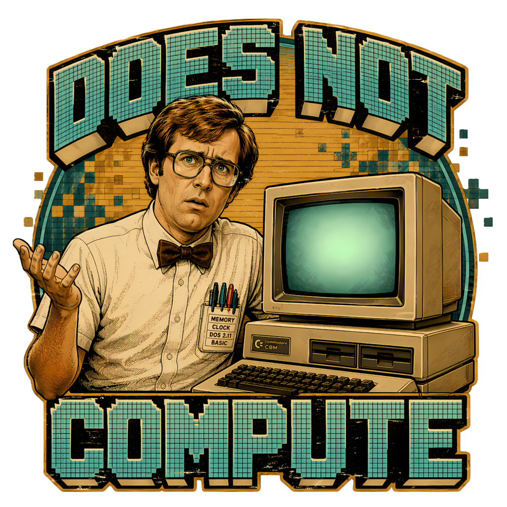 Funny 80s Nerd T-Shirt | Does Not Compute Retro 80s Slang Computer Tee