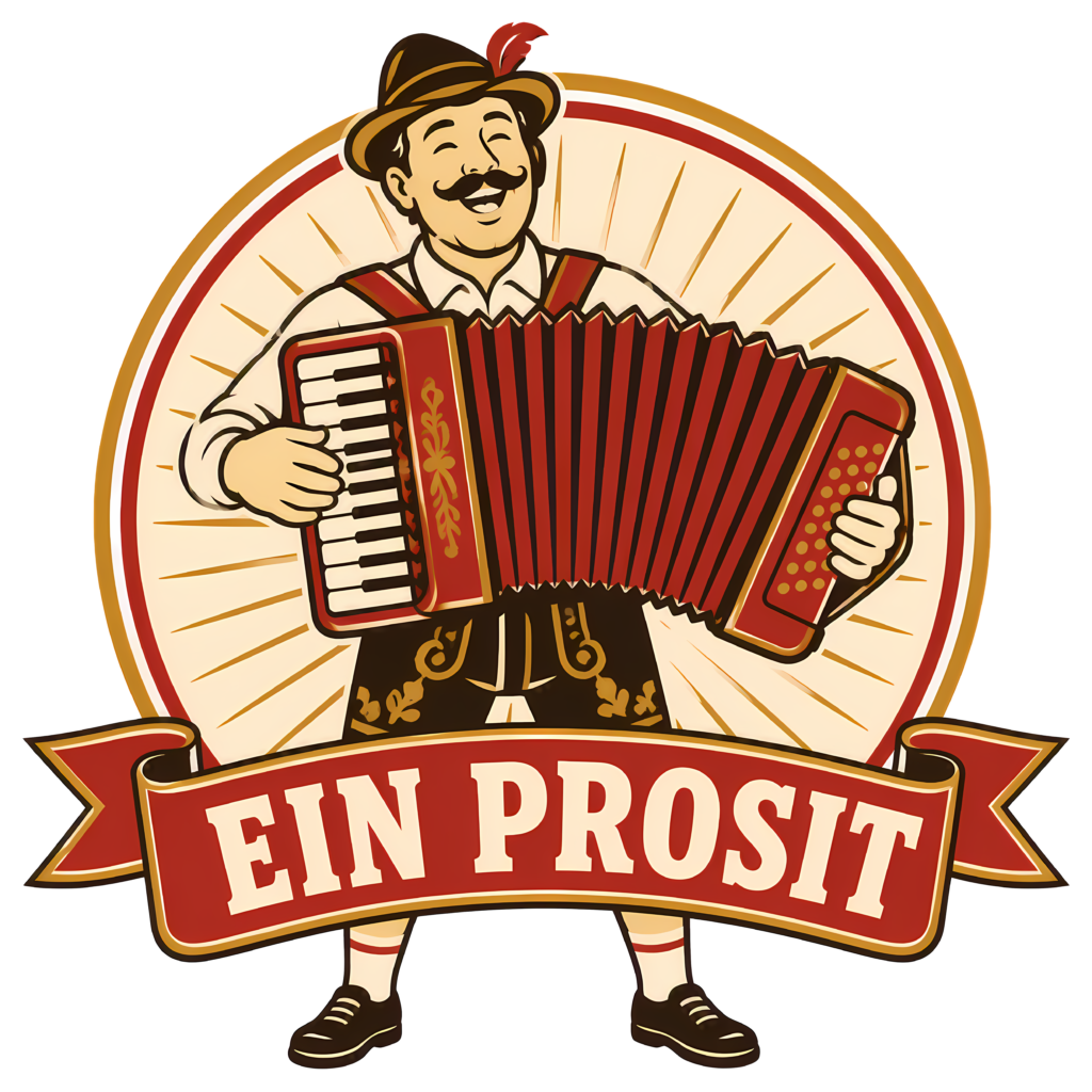 Retro Oktoberfest T-Shirt | Ein Prosit German Accordion Player Tee