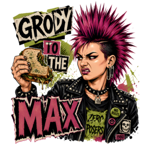 Funny 80s Punk T-Shirt | Grody to the Max Retro 80s Slang Zine Tee