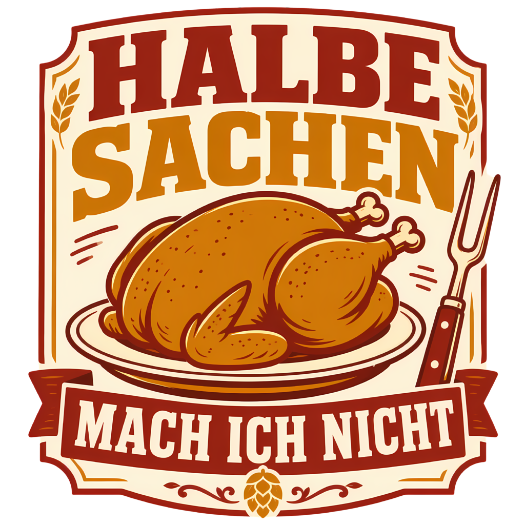 Retro Oktoberfest T-Shirt | Halbe Sachen German Roast Chicken Tee