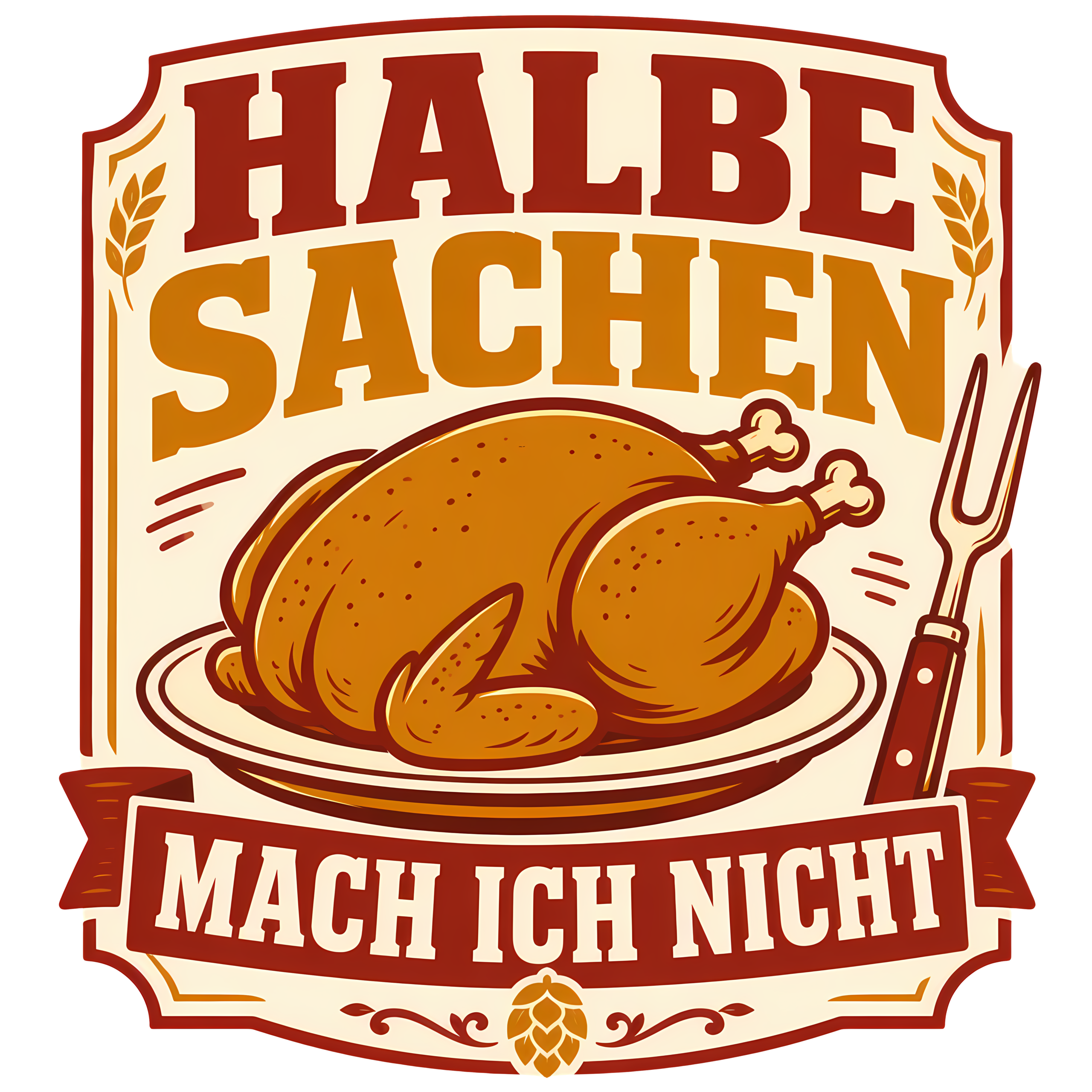 Retro Oktoberfest T-Shirt | Halbe Sachen German Roast Chicken Tee