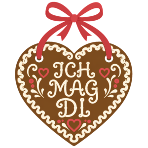 Ich Mag Di gingerbread heart design