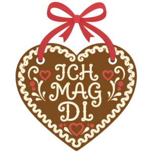 Ich Mag Di gingerbread heart design