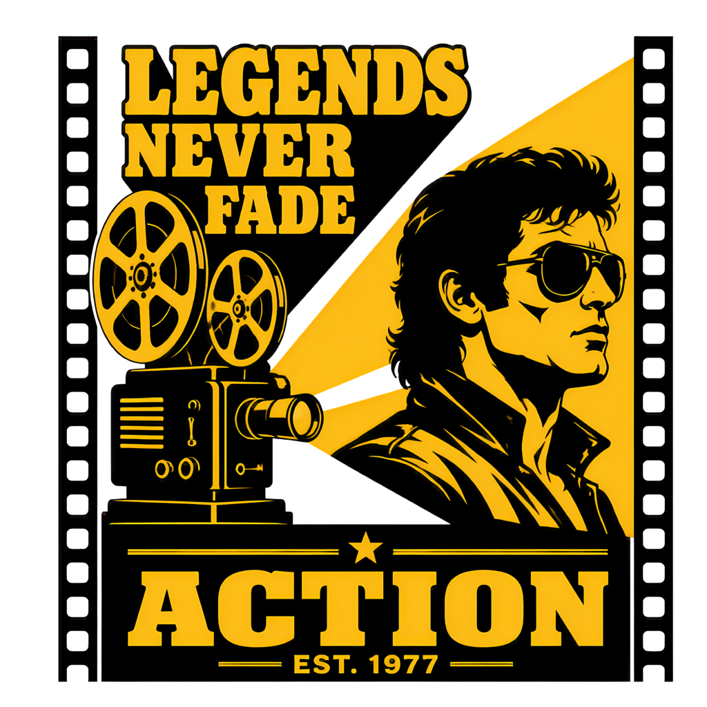 Retro Film Projector T-Shirt | Vintage Bollywood Legends Never Fade Tee