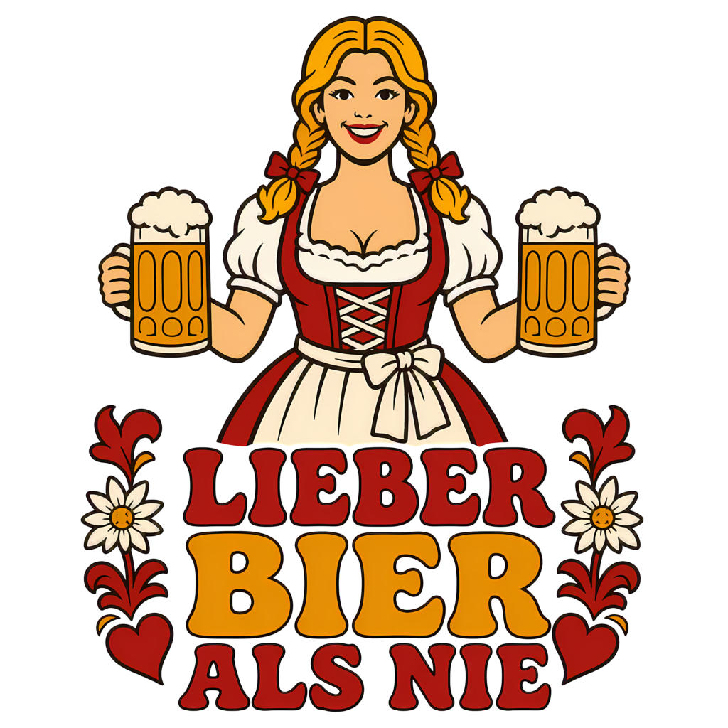 Vintage Oktoberfest T-Shirt | Lieber Bier Als Nie Dirndl Server Tee