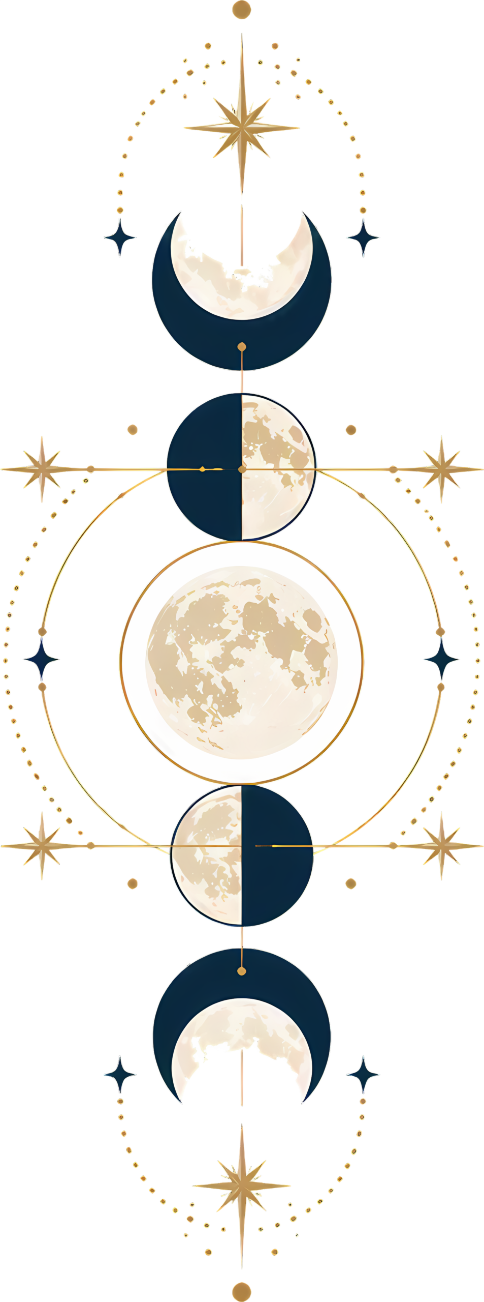 Celestial Moon Phases T-Shirt | Retro Lunar Alignment Diagram Tee - Image 2