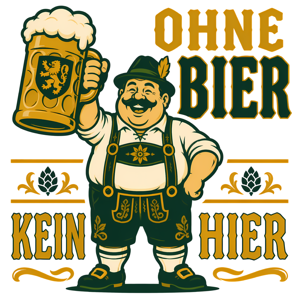 Retro Oktoberfest T-Shirt | Ohne Bier Kein Hier German Beer Fest Tee