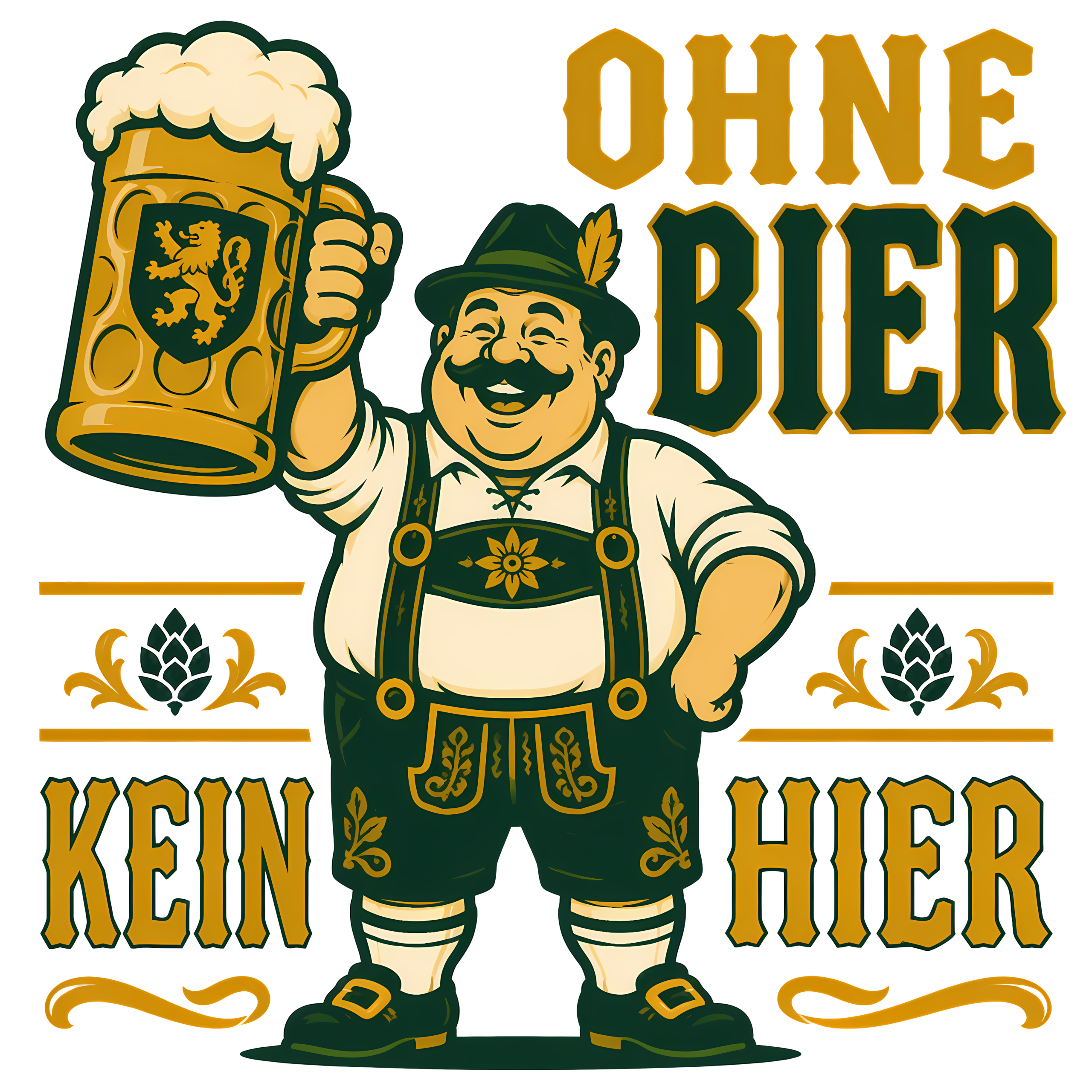 Retro Oktoberfest T-Shirt | Ohne Bier Kein Hier German Beer Fest Tee